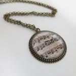 Music Necklace, Sheet Music Necklace, Sheet Music..