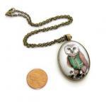 Owl Jewelry, Owl Necklace, Owl Pendant, Art..